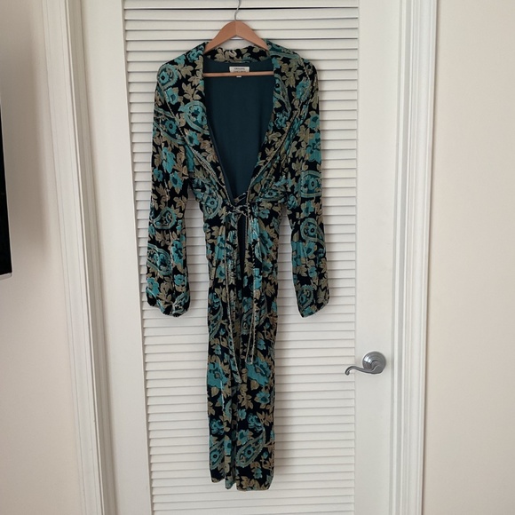 Chasing Unicorns Roadhouse Blues Turquoise Velvet Duster OS - Picture 4 of 10